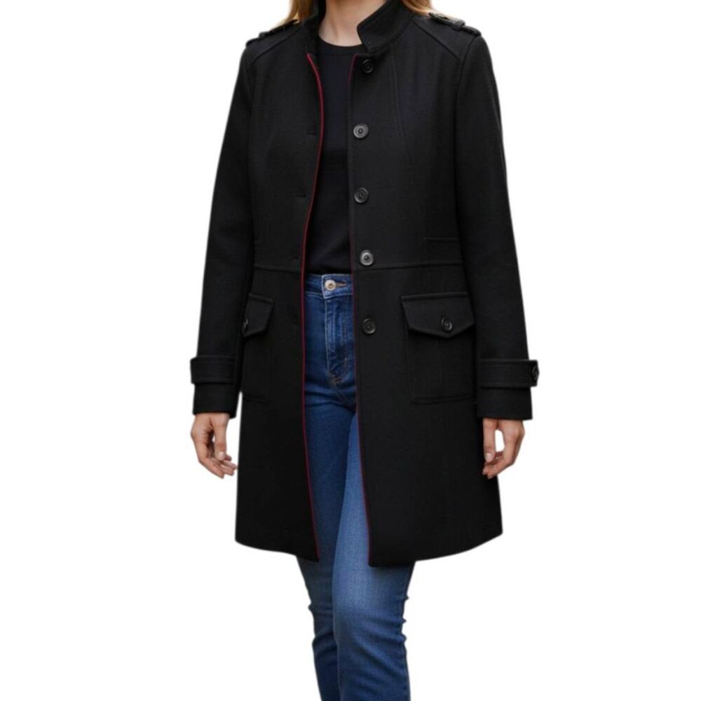 COLLEZIONE Classic Wool-Blend Overcoat Size Large
